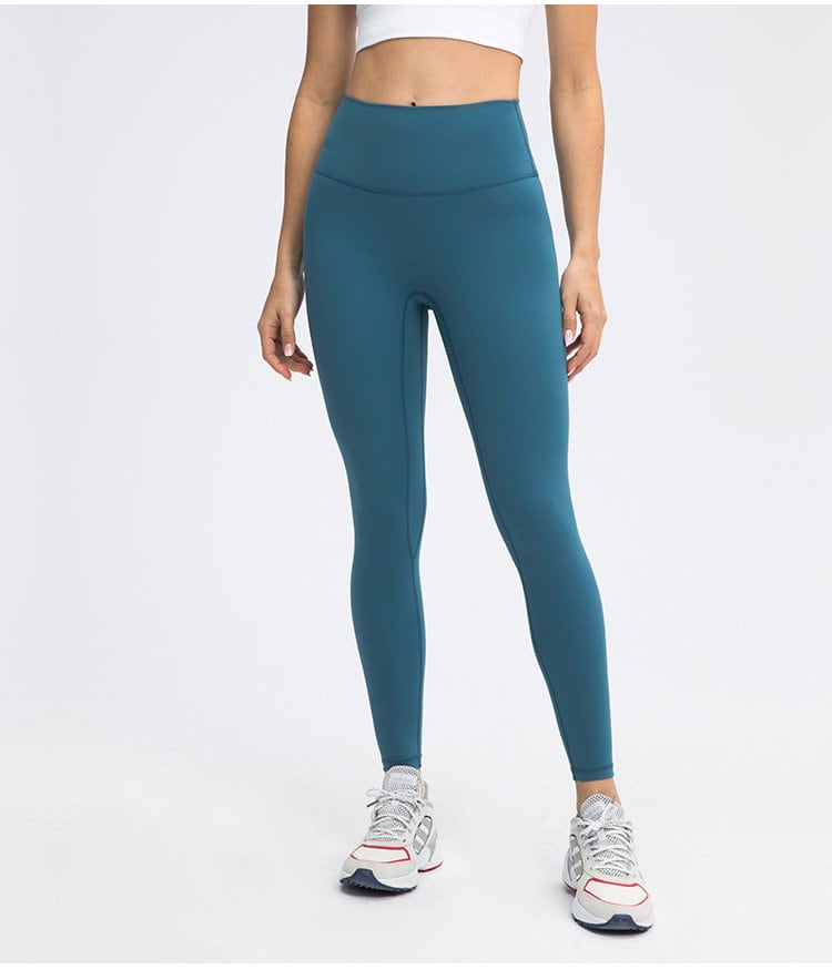 YHWW Leggings,Sport Gym Fitness 7/8 Length Leggings Women Bare Matte Soft  Workout Training Yoga Pants Tights 10 OceanTeal